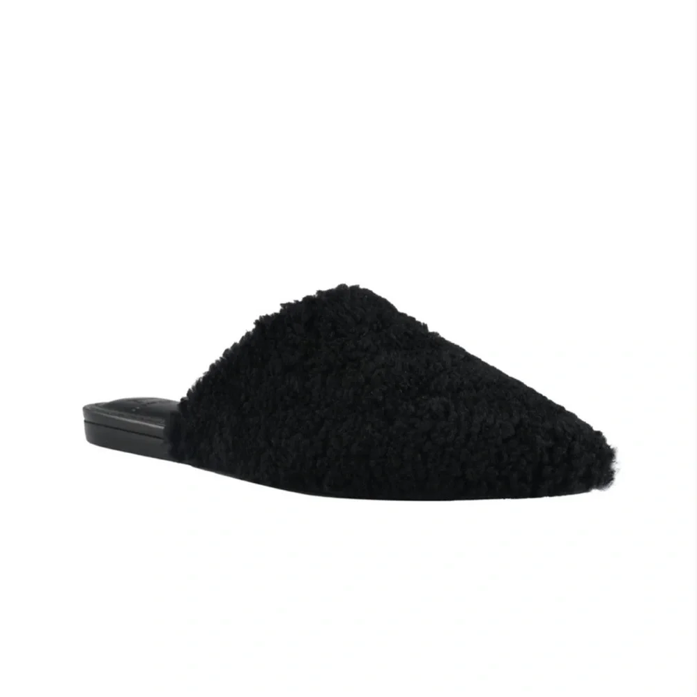 Marc Fisher LTD Womens Black Sibrinna Shearling Mules-Size 10 M   NWOB - Picture 2 of 9